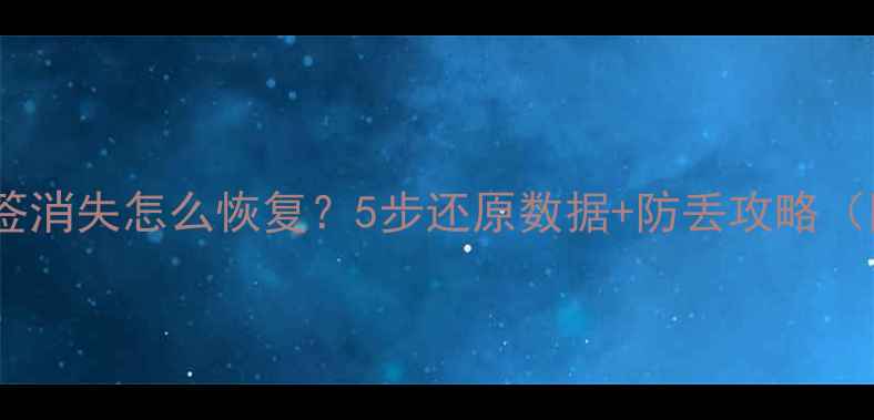 图片 🔥数据标签消失怎么恢复？5步还原数据+防丢攻略（附教程）2