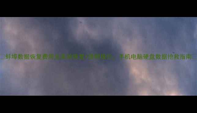 图片 🔥蚌埠数据恢复费用全高效恢复+透明报价，手机电脑硬盘数据抢救指南💾