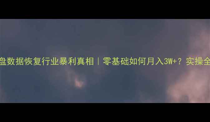 图片 🔧硬盘数据恢复行业暴利真相｜零基础如何月入3W+？实操全攻略