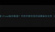 iPhone如何恢复iCloud备份数据手把手教你找回误删备份文件附详细教程