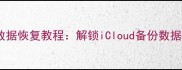 苹果4停用数据恢复教程解锁iCloud备份数据的5种方法