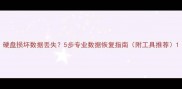 硬盘损坏数据丢失5步专业数据恢复指南附工具推荐