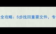 房东模拟器数据恢复全攻略5步找回重要文件专业工具与注意事项全