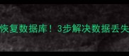 手把手教你用AC990恢复数据库3步解决数据丢失难题附详细教程