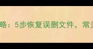 移动硬盘数据恢复全攻略5步恢复误删文件常见问题及专业工具推荐