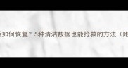 数据丢失后如何恢复5种清洁数据也能抢救的方法附实操指南