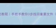 U盘手机卡数据恢复教程手把手教你3步找回重要文件附免费工具推荐