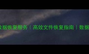 福建专业硬盘数据恢复服务高效文件恢复指南数据丢失急救方案