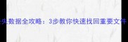 手机恢复U盘丢失数据全攻略3步教你快速找回重要文件免费教程