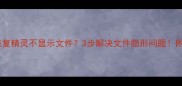电脑手机数据恢复精灵不显示文件3步解决文件隐形问题附详细操作教程