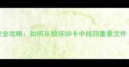 储存卡数据恢复全攻略如何从损坏SD卡中找回重要文件附详细教程