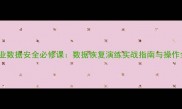 企业数据安全必修课数据恢复演练实战指南与操作全
