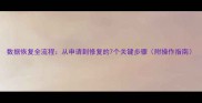 数据恢复全流程从申请到修复的7个关键步骤附操作指南