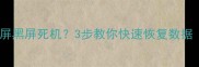电脑开机一直蓝屏黑屏死机3步教你快速恢复数据附详细教程