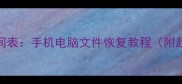互传后数据恢复时间表手机电脑文件恢复教程附超全操作指南