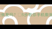 手机数据库替换后数据能恢复吗5步教你手机数据找回指南附操作演示