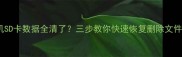 手机SD卡数据全清了三步教你快速恢复删除文件