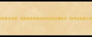 数据恢复全流程底层数据清理后如何找回关键信息附专业恢复方案